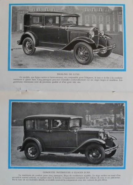Ford A Modelprogram 1928 "Pour bien choisir votre voiture" Carbrochure (8604)
